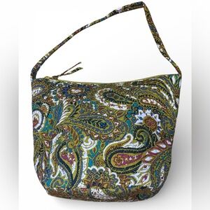 Vera Bradley Slouchy Bucket Buta Spray Paisley Shoulder Bag- great condition